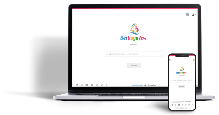 notebook e celular navegando no site da Bertioga Tem - Bertioga Tem